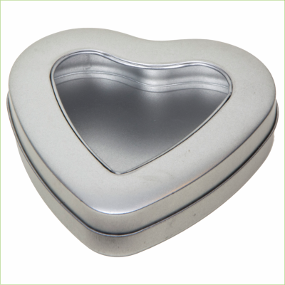 Theebewaarblikje hart vorm - circa 50 gram