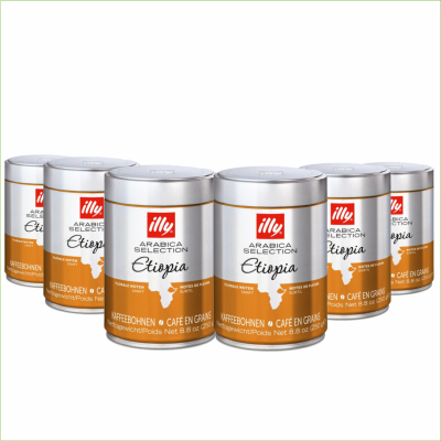 Illy ethiopie 250 gram koffiebonen 6 stuks