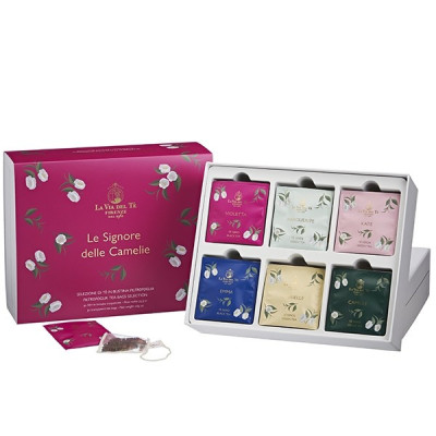 Theecadeau Geschenkdoos Camelie Donkerroze