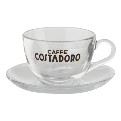 Costadoro cappuccino kop en schotel glas