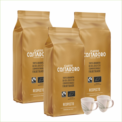Actiepakket Biologische Koffiebonen + Gratis Servies