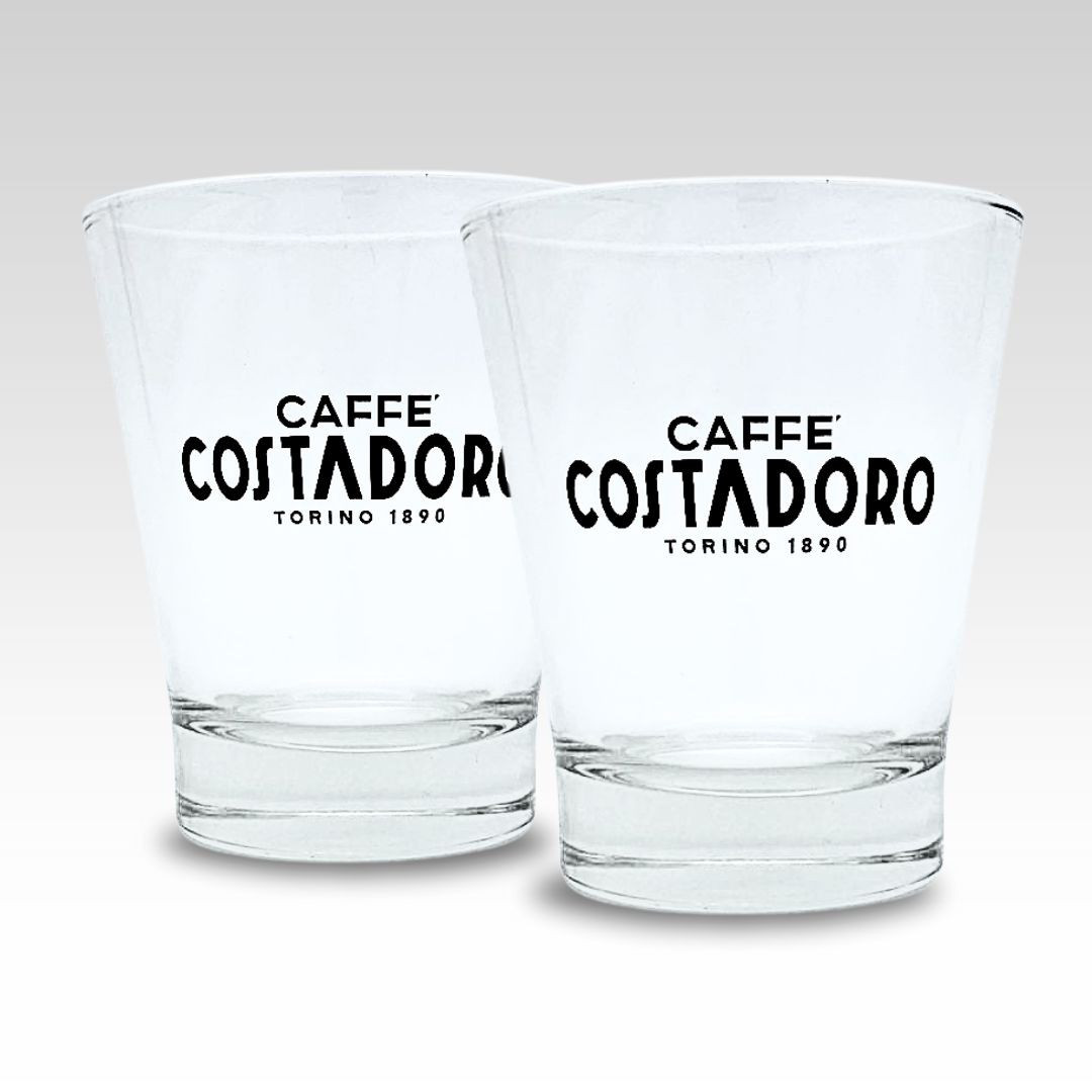 Set von 2 flachen Weiß - Kaffeegläser