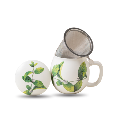 mondo del te - Theemok lichtroze met bloemenprint - 
