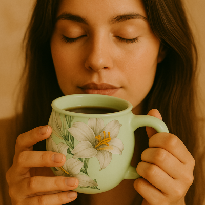 Il Mondo del Te - Theemok lichtgroen met bloemenprint