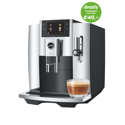 JURA E8 Chrome (EB) + Gratis Proefpakket