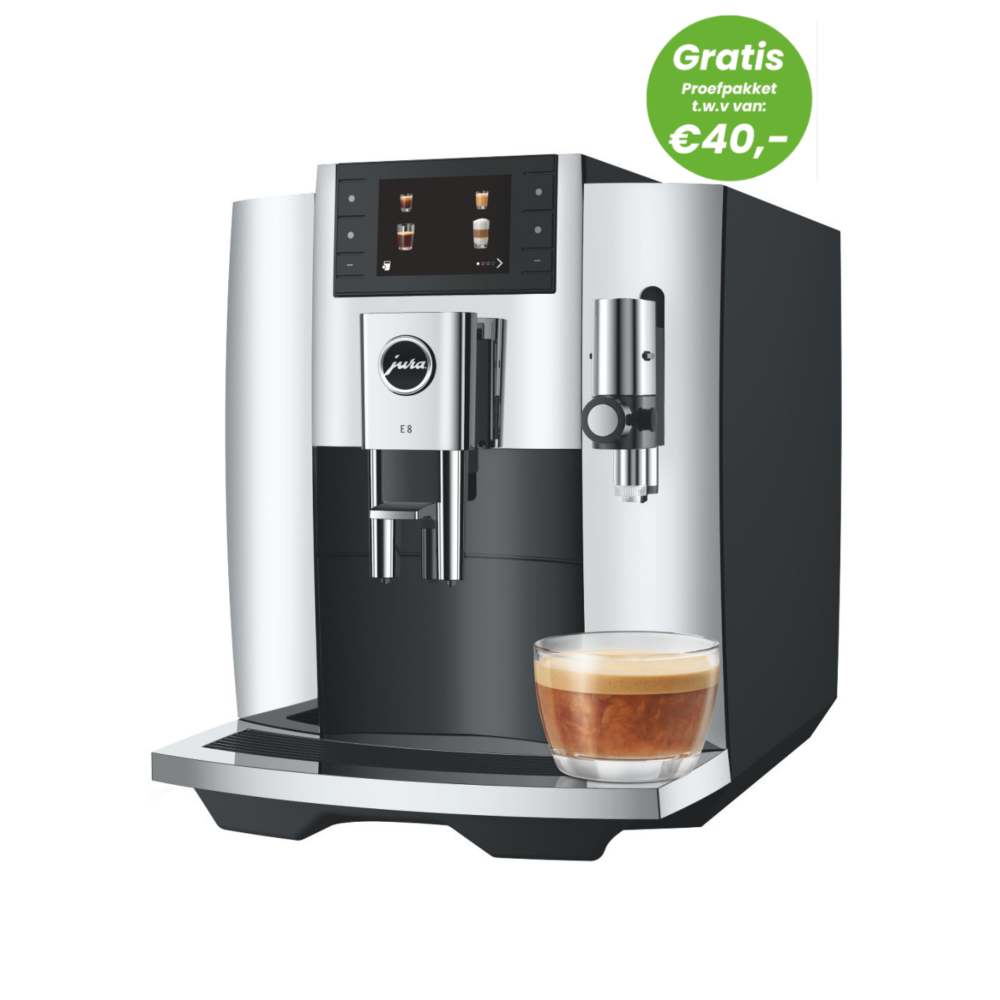 JURA E8 Chrome (EB) + Gratis Proefpakket
