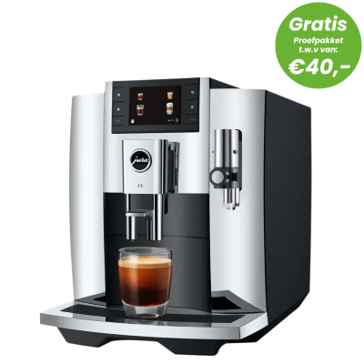 JURA E8 Chrome (EB) + Gratis Proefpakket