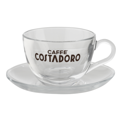Set van 2 cappuccino kop en schotel